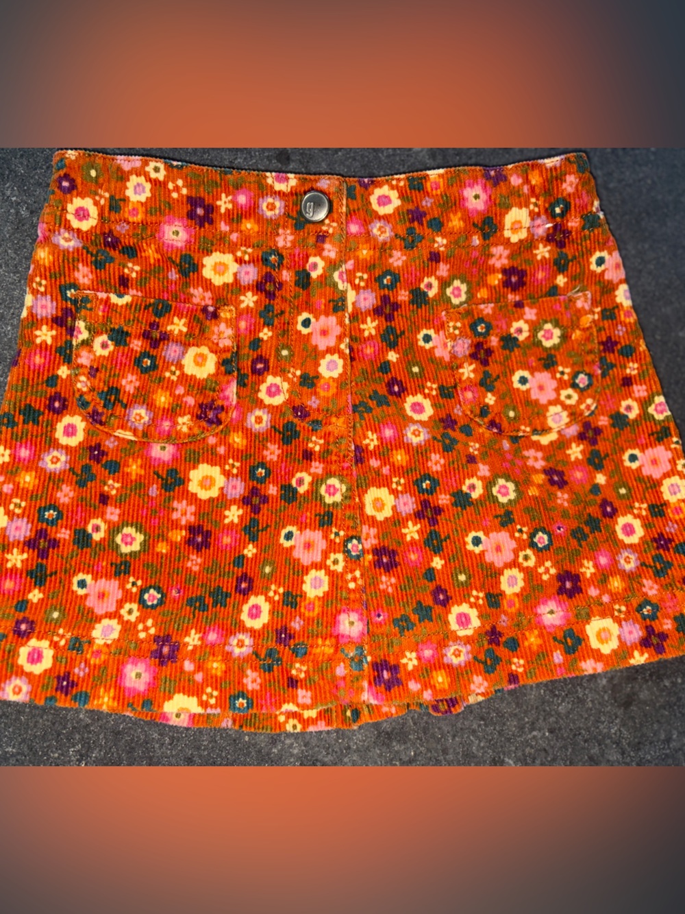 vintage 2006 Gymboree floral corduroy skort girl's sz 3 EUC LN